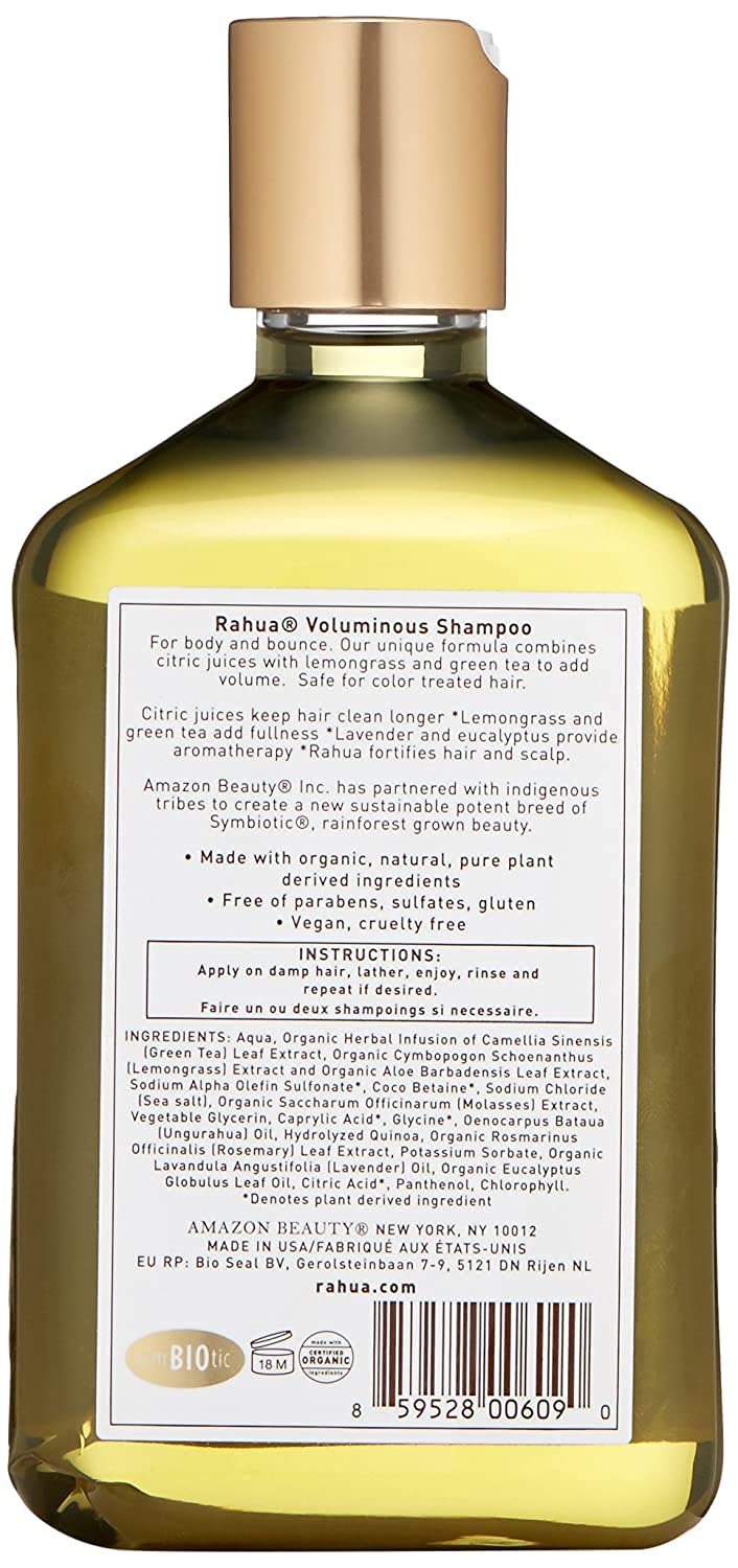 Rahua Voluminous Shampoo scalp balance with clarifying botanicals for oil control.