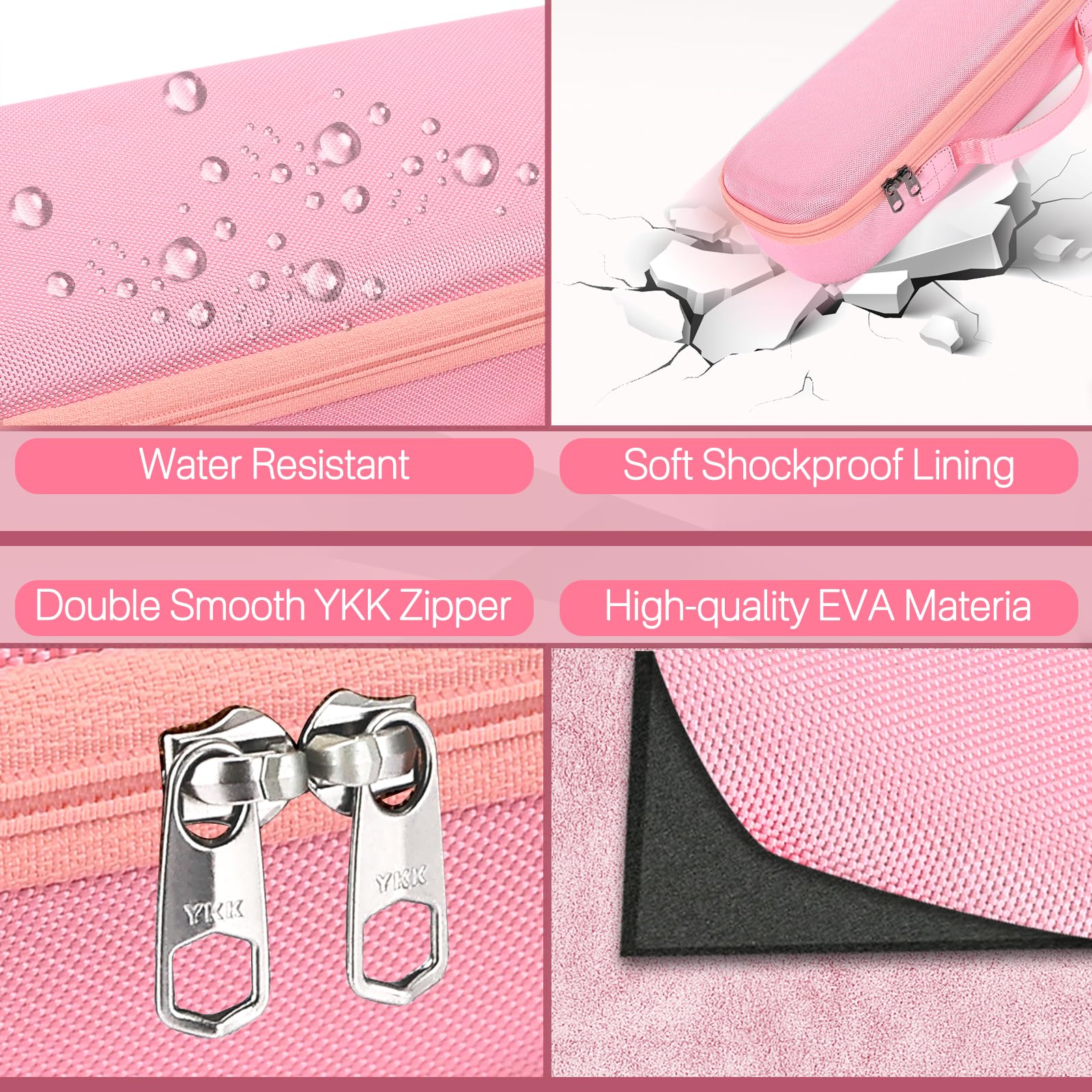 RAIACE interior padding close-up highlights anti-static and shock-absorbent lining.