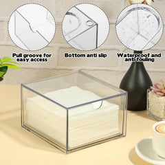 Rainmae disposable face towel holder in bathroom vanity setup keeps surfaces tidy and organized