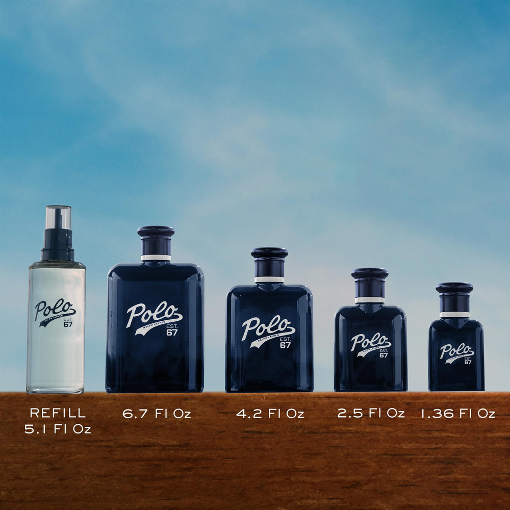 Ralph Lauren Polo 67 bottle on slate evokes daytime sophistication for versatile wear