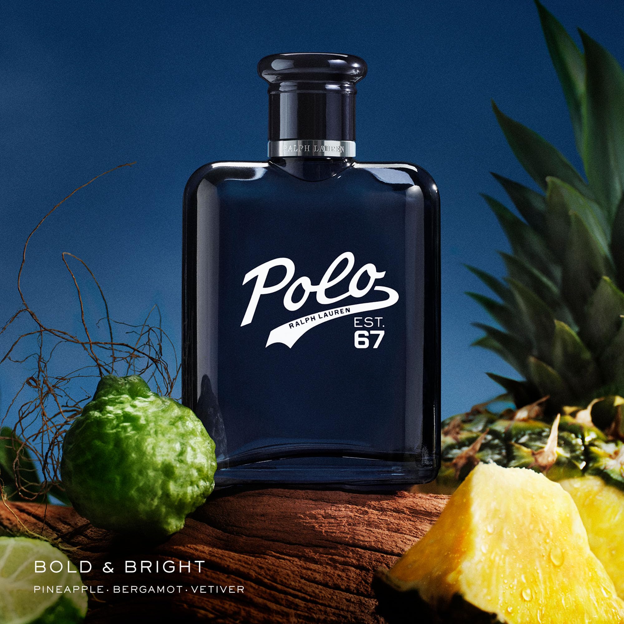 Polo 67 cap closeup on Ralph Lauren bottle highlights premium design for gifting
