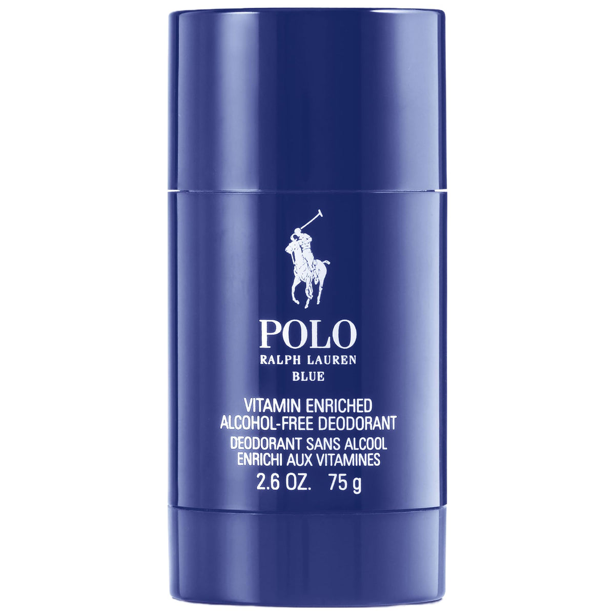 Ralph Lauren Polo Blue deodorant stick outer packaging showcases sleek design for daily confidence.