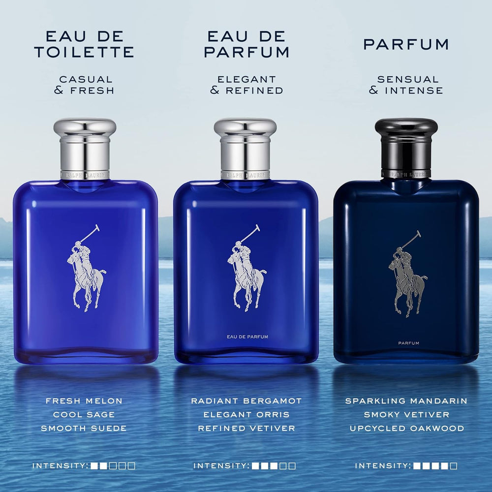 Ralph Lauren Polo Blue pouch keeps fragrance essentials organized while traveling