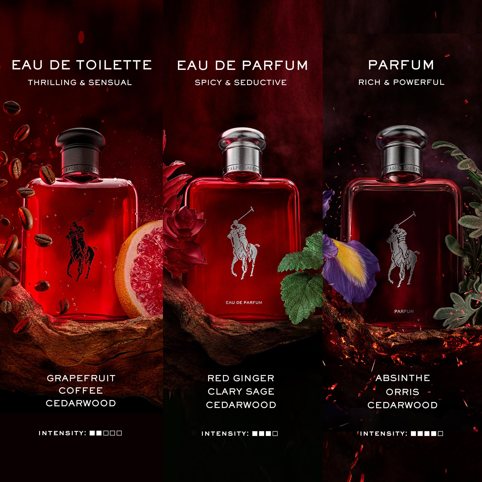Polo Red EDT wood tones close-up conveys masculine warmth.