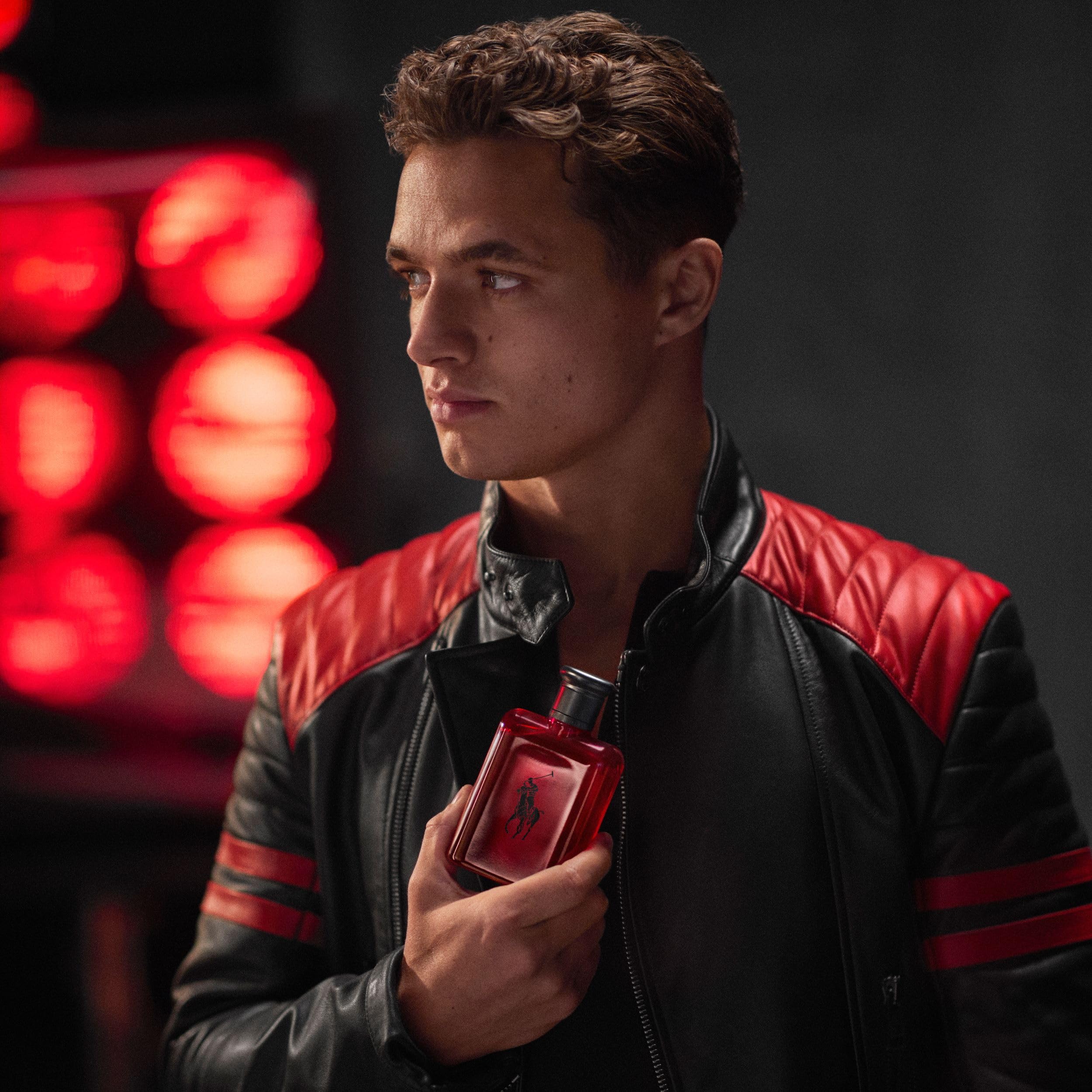 Ralph Lauren Polo Red wrist spray suggests long-lasting scent throughout the day.
