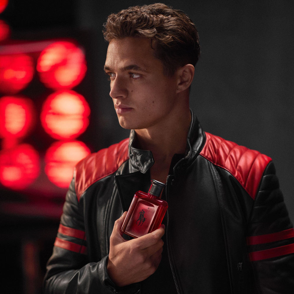 Ralph Lauren Polo Red wrist spray suggests long-lasting scent throughout the day.