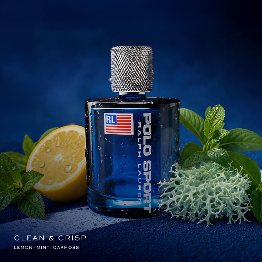 Polo Sport EDT with citrus and mint notes energizing