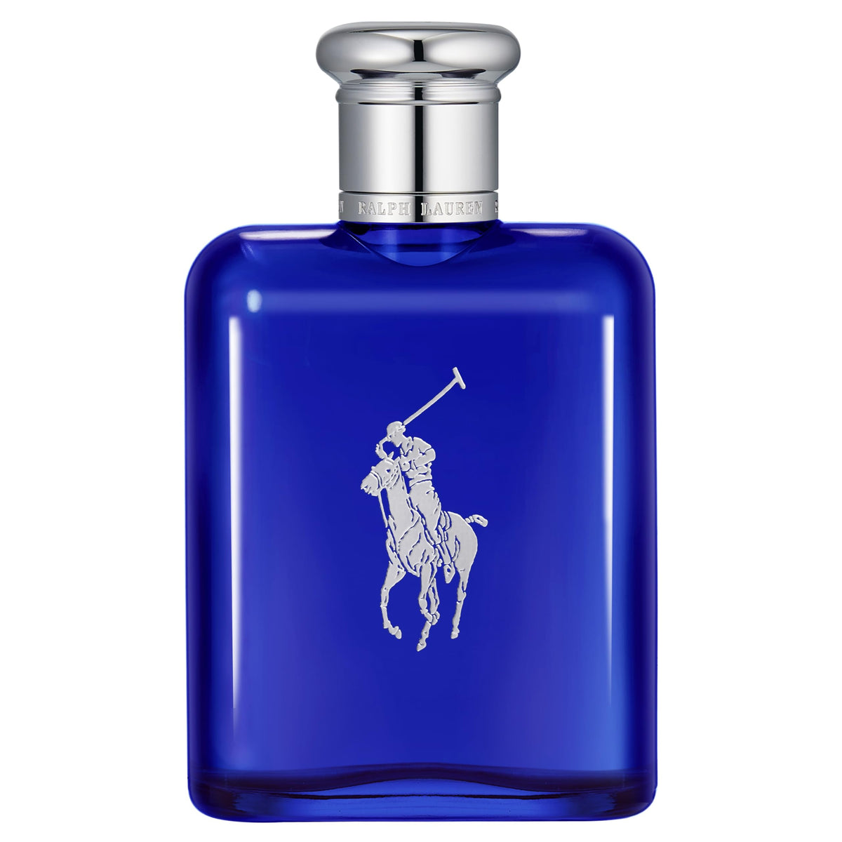 RALPH LAUREN Polo Blue bottle closeup showing fresh aquatic notes for daily wear.