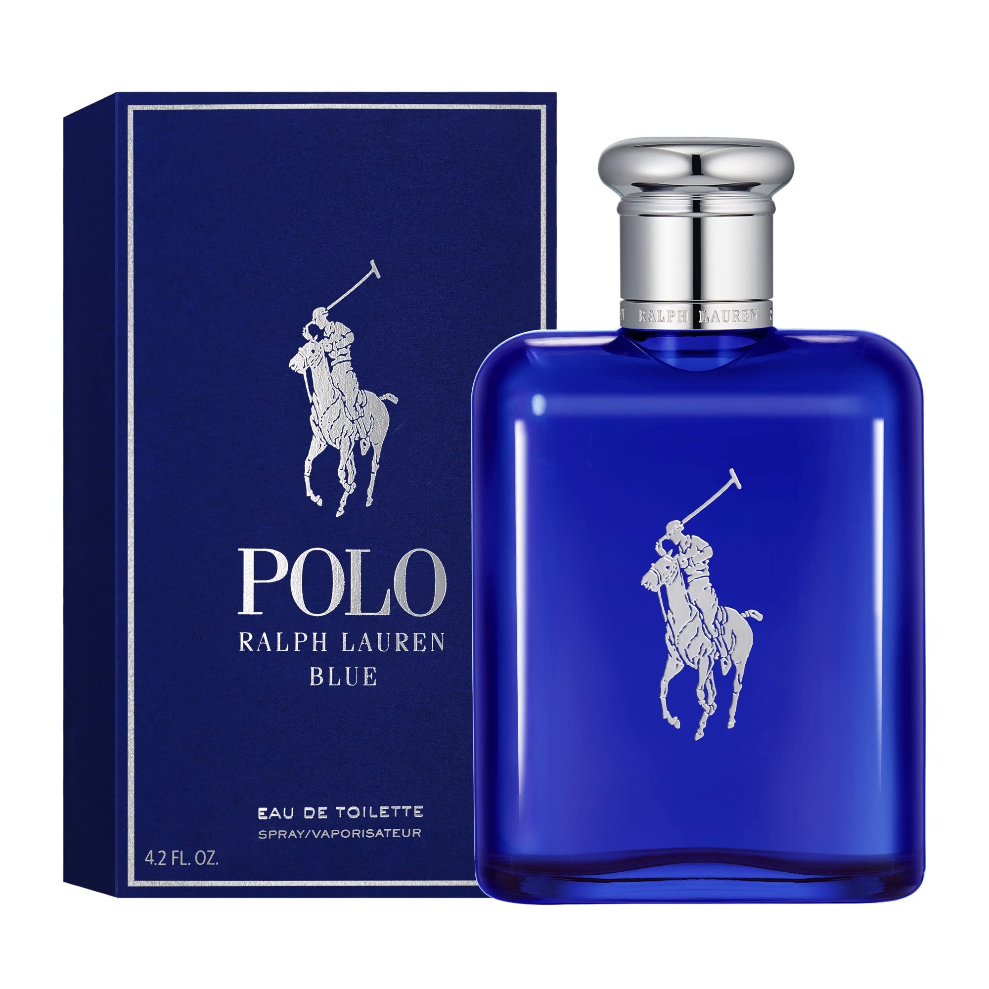 RALPH LAUREN Polo Blue patchouli-woody-base image emphasizing masculine fragrance.