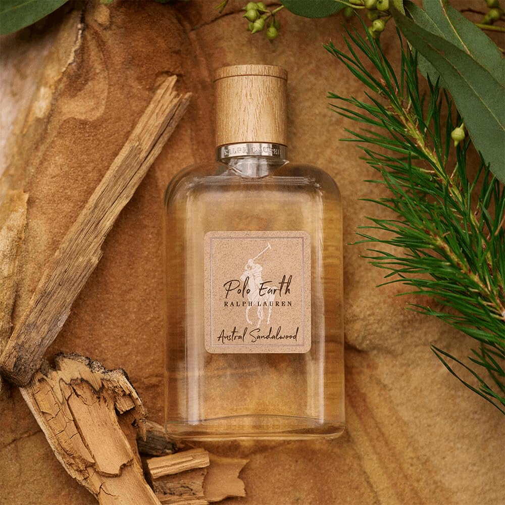 Ralph Lauren Polo Earth cap closeup highlights premium packaging and refined scent promise.
