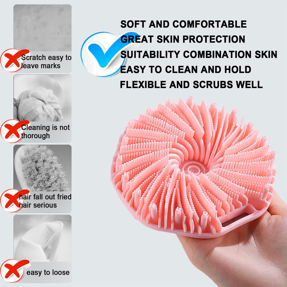 RamPula silicone body scrubber creates rich foam for luxurious shower lather.