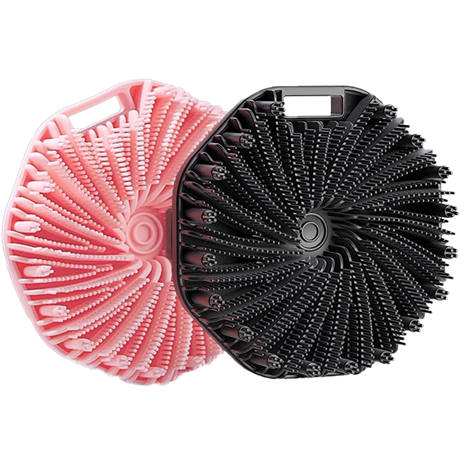 RamPula silicone body scrubber close-up shows soft-bristles for gentle exfoliation.