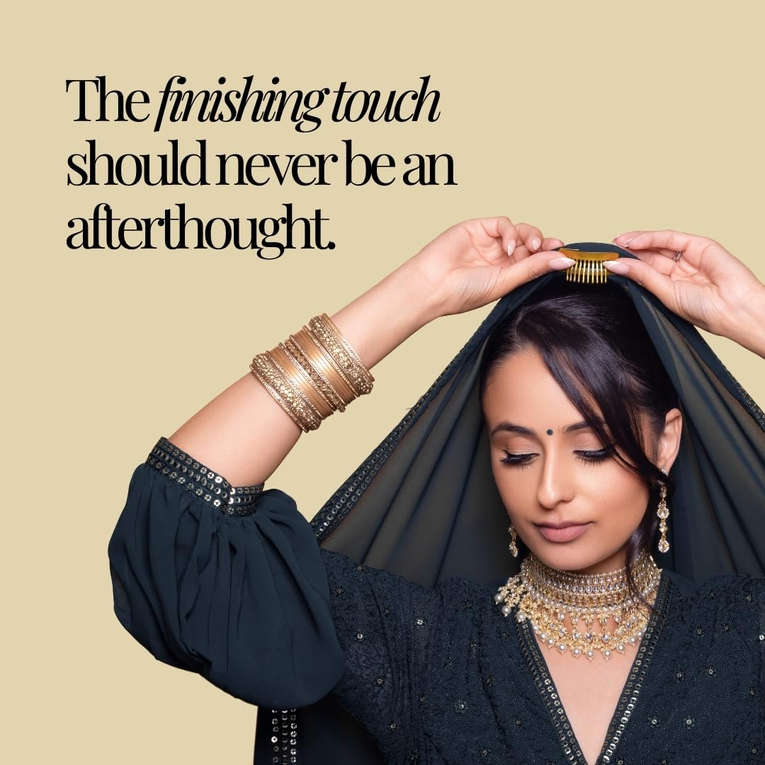 Rani Pins in-use hair clip securing dupatta during windy commute
