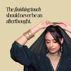 Rani Pins in-use hair clip securing dupatta during windy commute