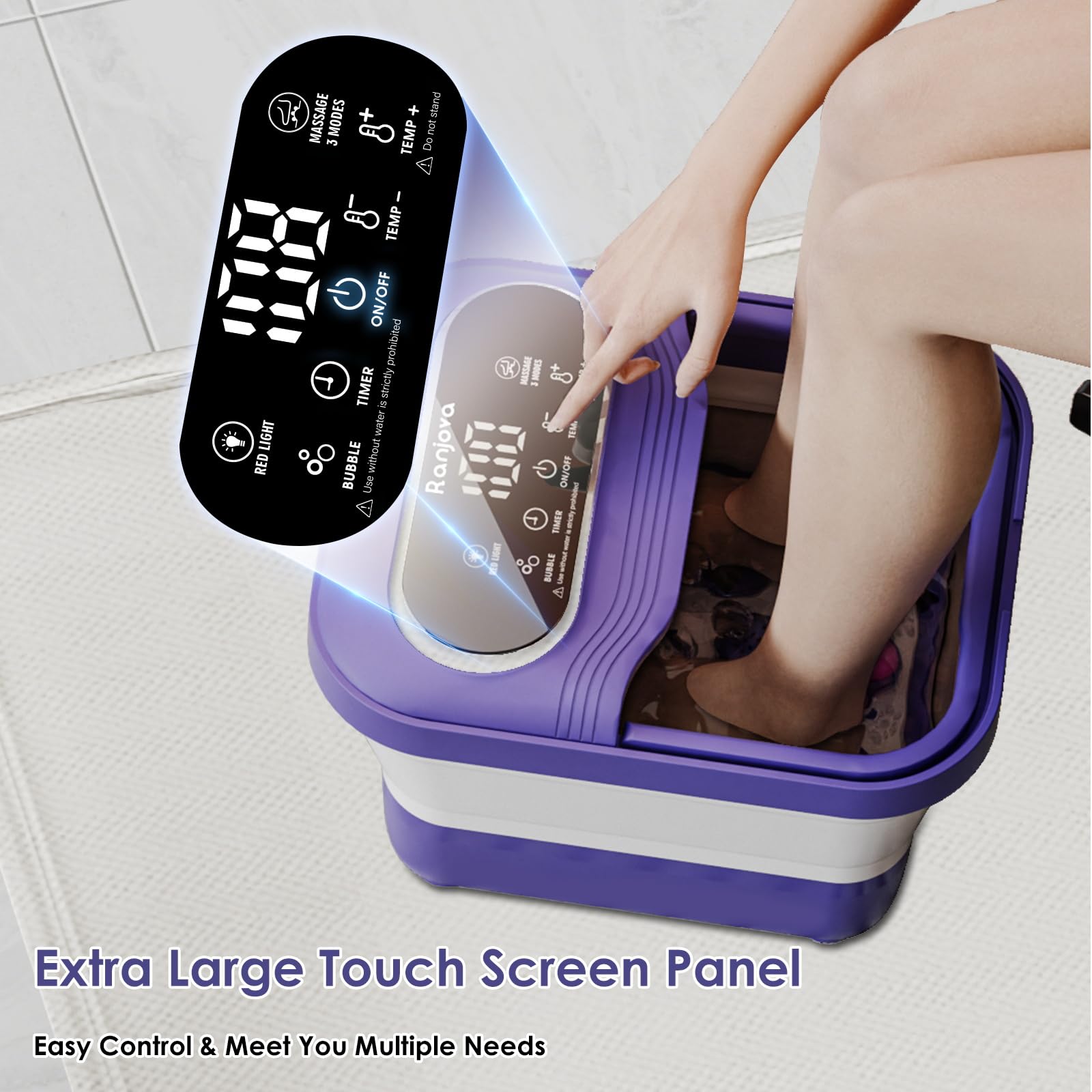 Ranjova foot spa blue drain hole makes water disposal simple