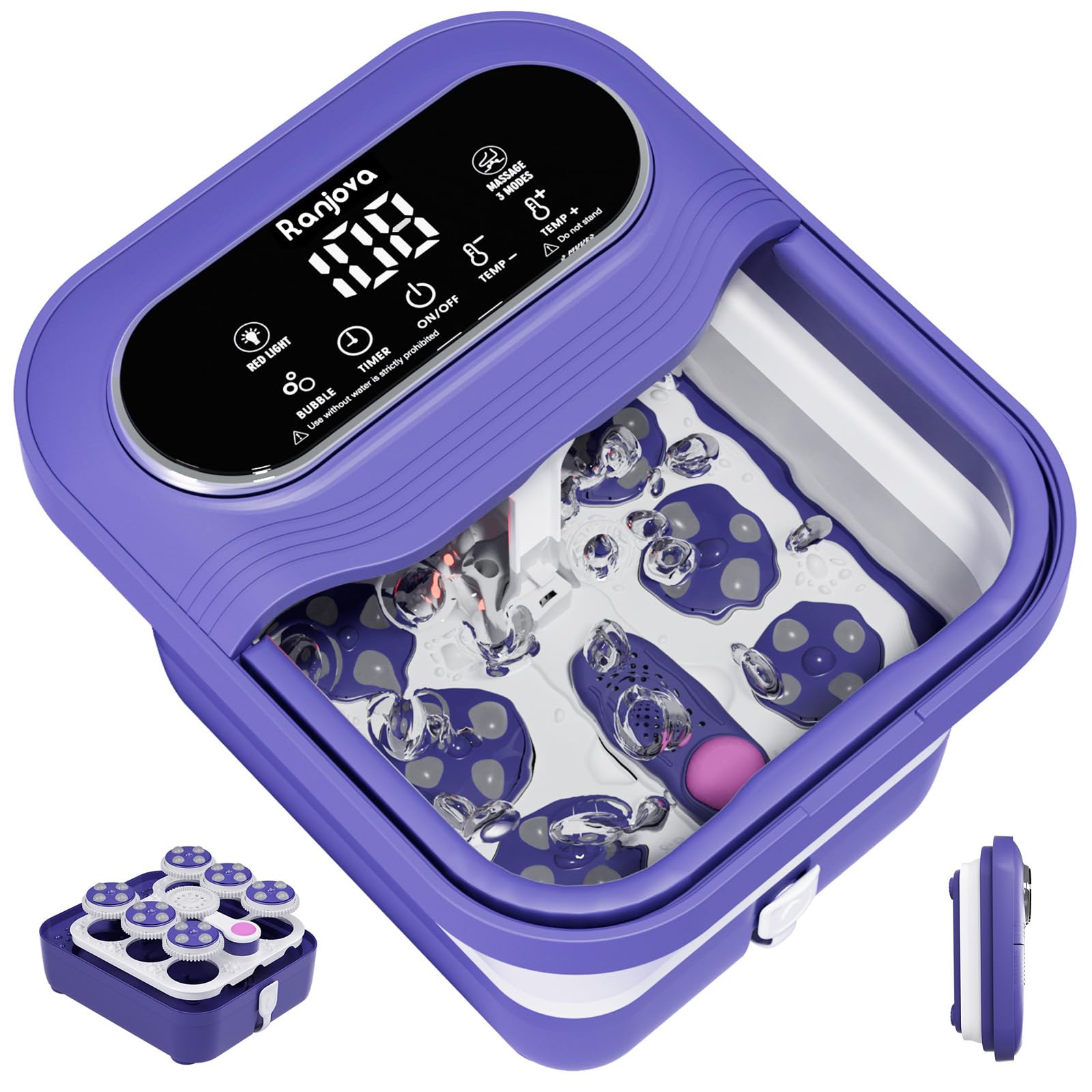 Ranjova foot spa blue electric rotary massage relieves foot tension