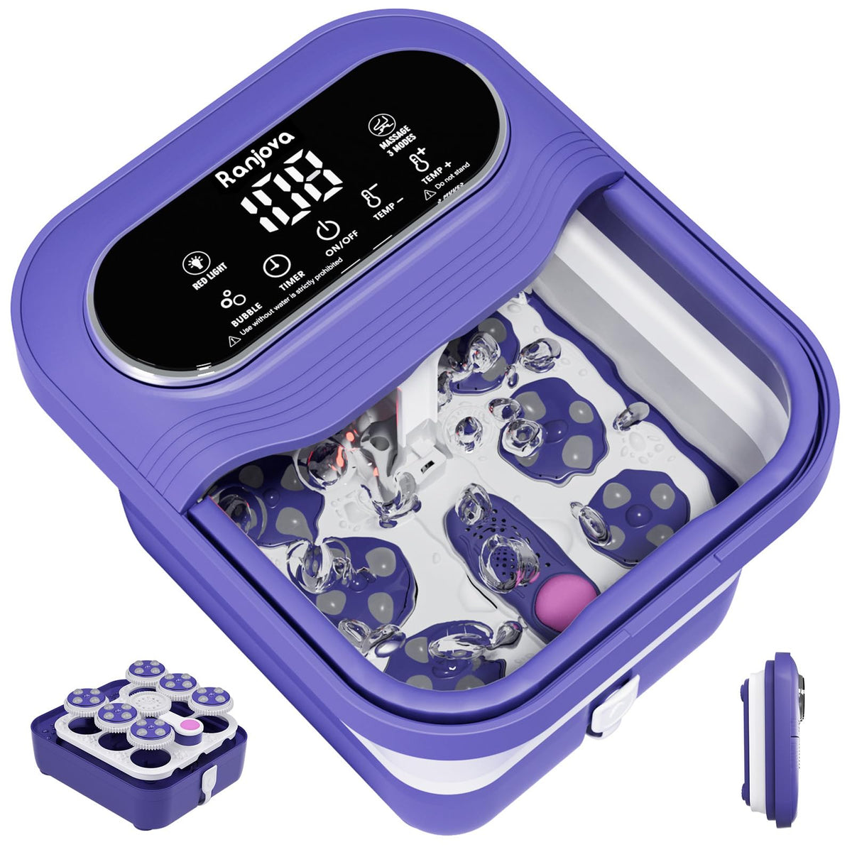 Ranjova foot spa blue electric rotary massage relieves foot tension