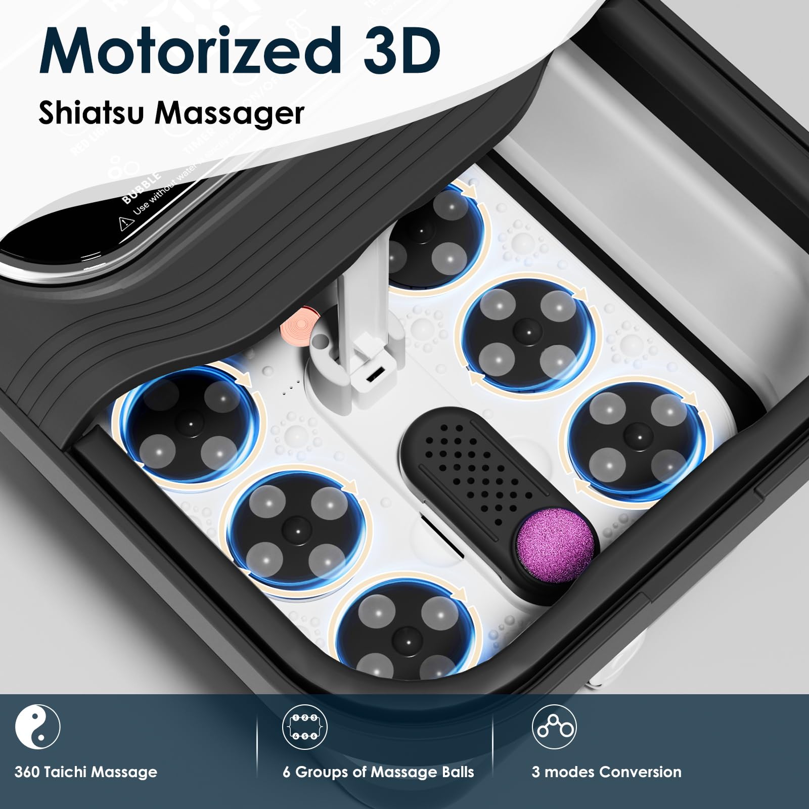 Ranjova foot spa with thermostat display shows precise temperature control.