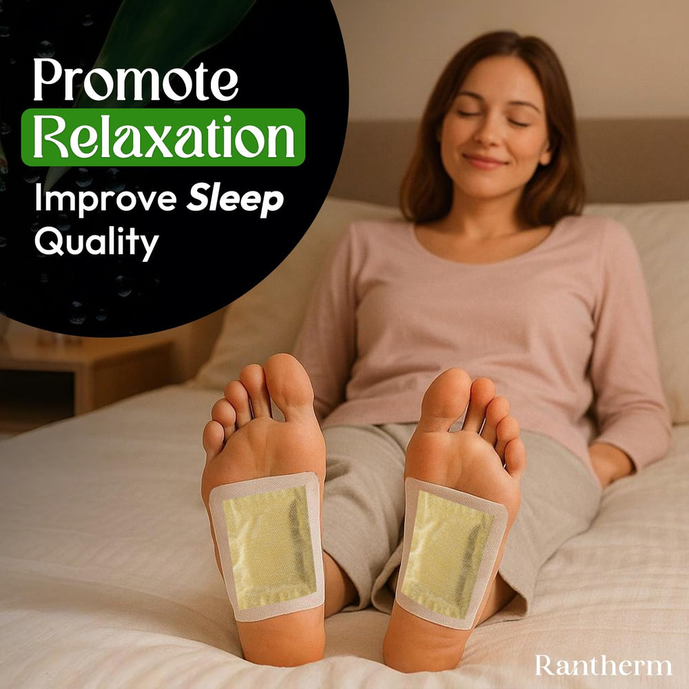 Rantherm Foot Patches ginger detail highlighting soothing aroma and relaxation potential.