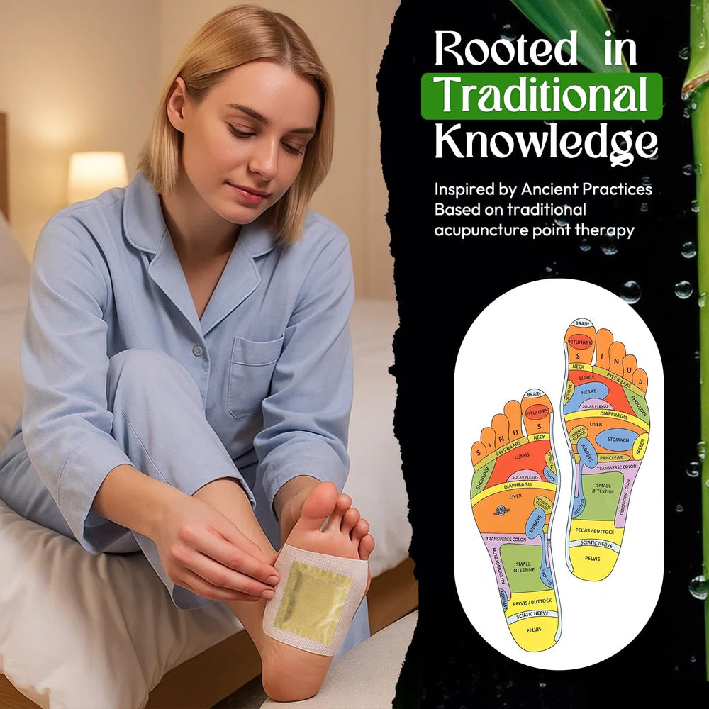 Rantherm Foot Patches natural ingredients label close-up.