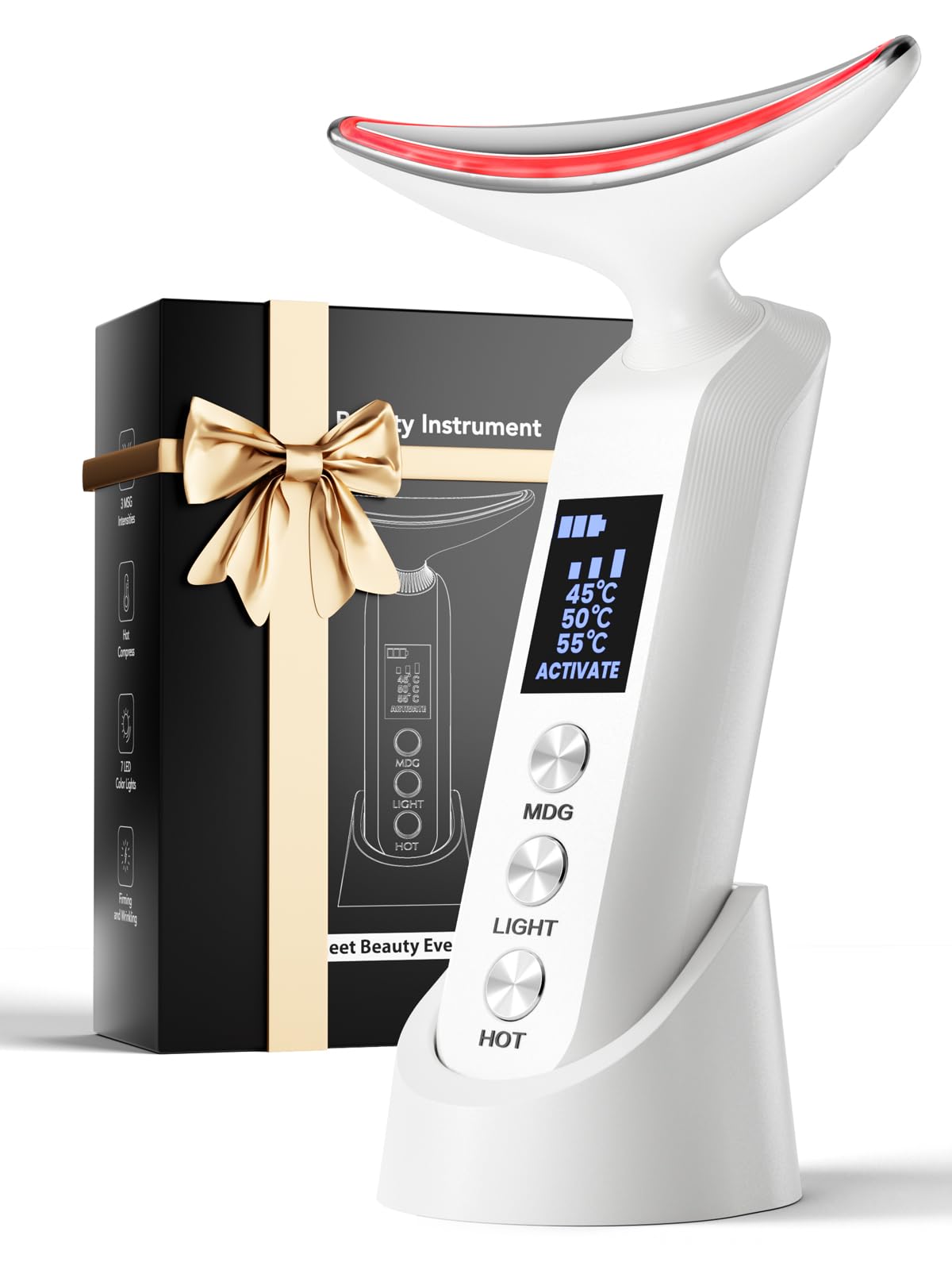 Rantxiny face massager with red light therapy for radiant skin and relaxed muscles.