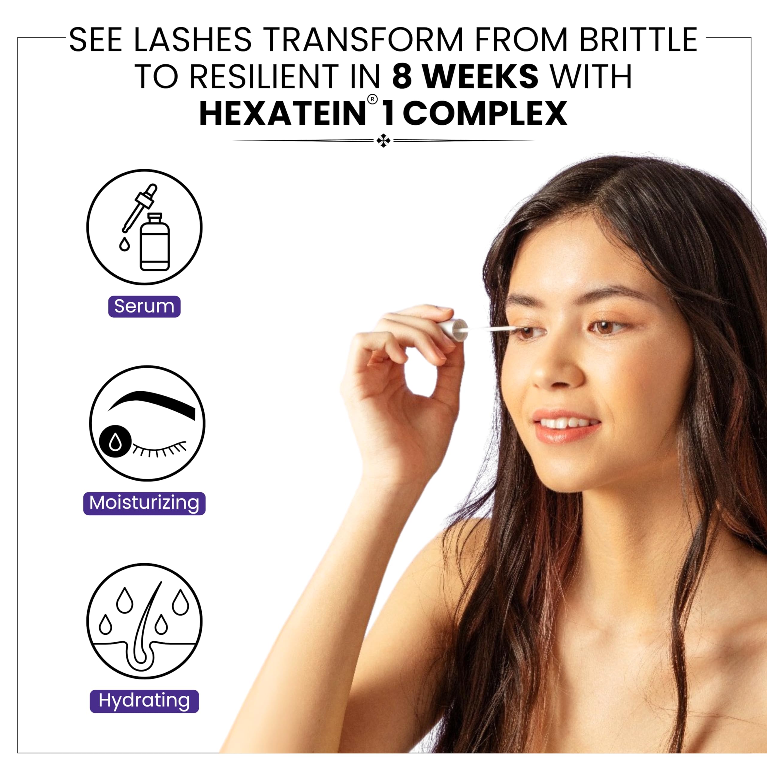 RapidLash lashes appear fuller and longer in a close-up image.