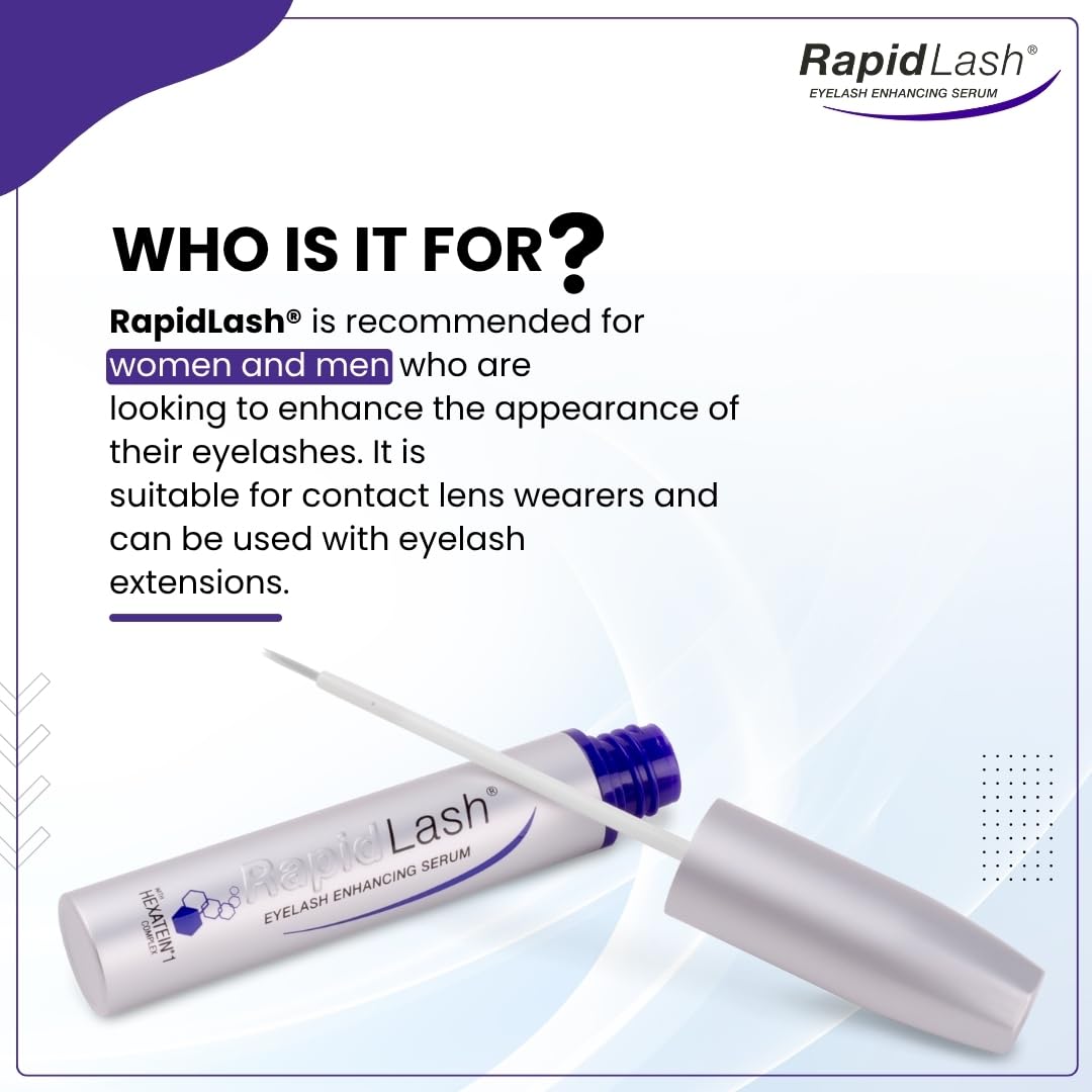 RapidLash 3ml bottle is travel-friendly for daily lash care.