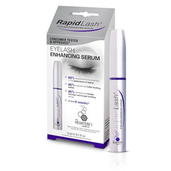 RapidLash serum applied along the lash line shows a simple nightly routine.