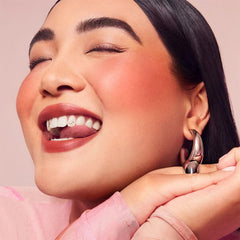 Rare Beauty Beloved oxblood blush close-up for bold statement cheeks