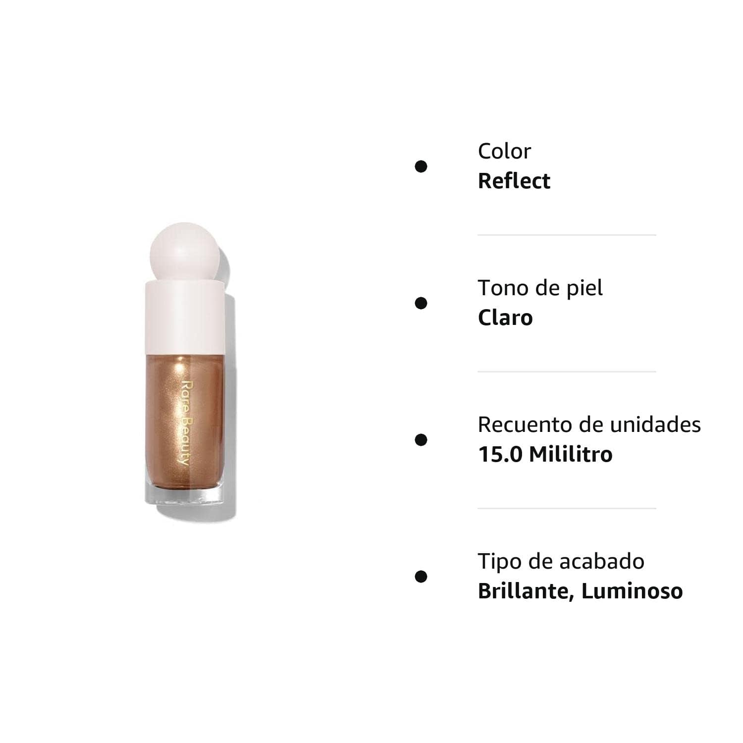 Rare Beauty Positive Light Liquid Luminizer swirl highlights cheeks for dewy luminosity
