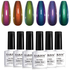 RARJSM Chameleon set swatches reveal dual-tone hues for creative nails.