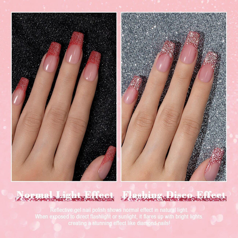 RARJSM nail gel sunlight flare—eye-catching flash under direct light.