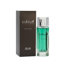 RASASI Fattan Pour Homme bottle profile, elegant design for confident daily wear.