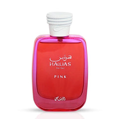 RASASI Hawas Pink cap closeup emphasizes luxurious cap detail and premium packaging.