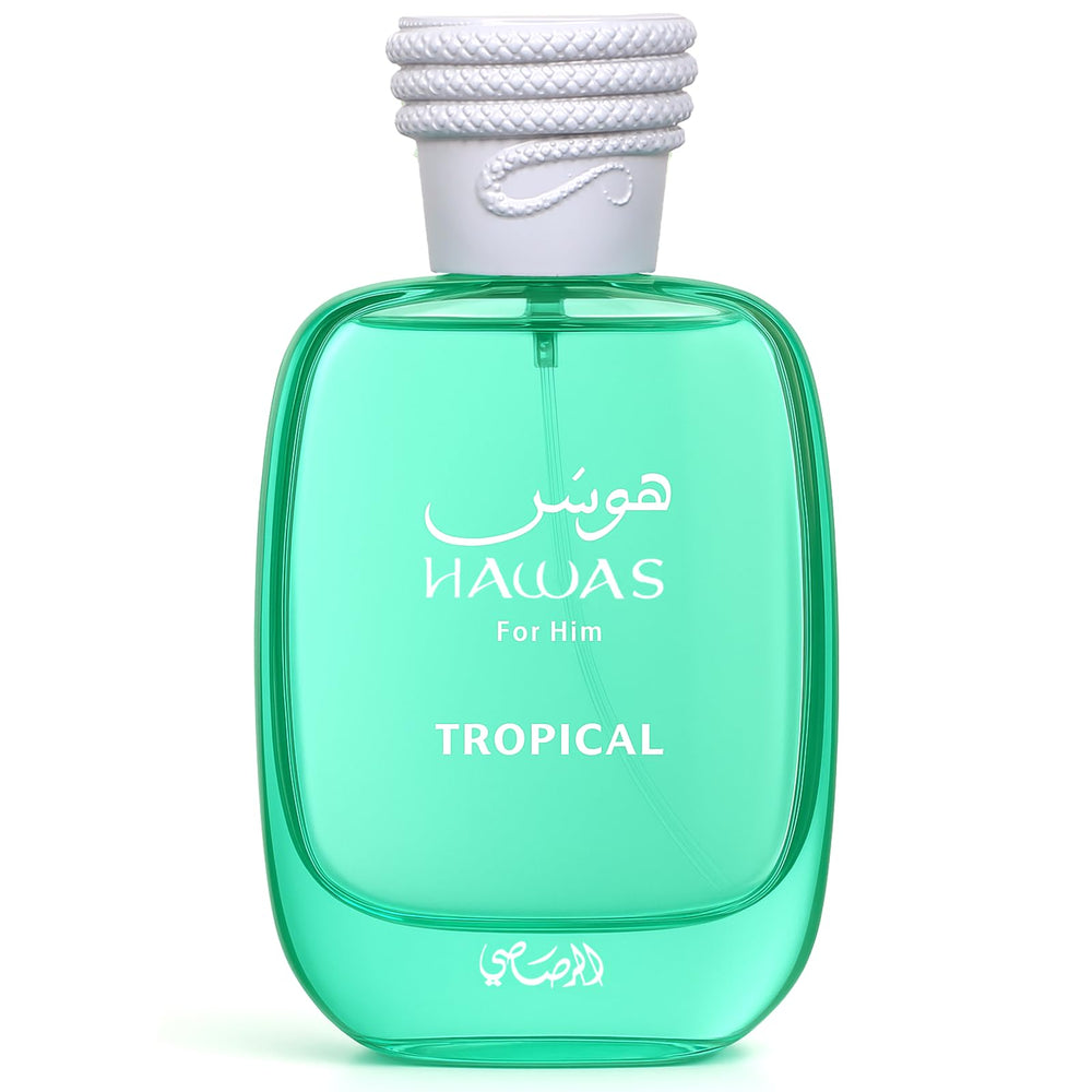 Rasasi Hawas Tropical bottle front view for confident daytime wear.