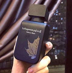 Rasasi La Yuqawam Tobacco Blaze packaging image shows sleek, modern design for gifting occasions.
