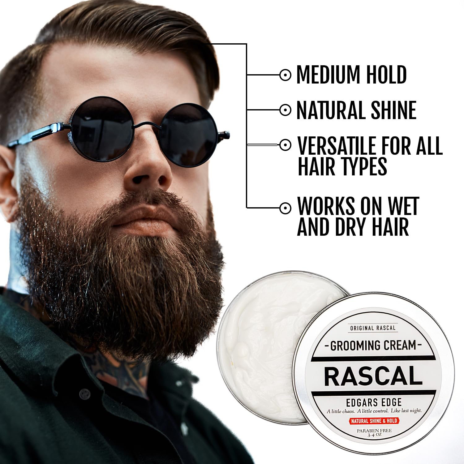 Rascal Original Edgar's Edge natural shine detail showcases a polished, non-greasy finish.