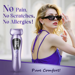 Rategist bikini trimmer heads 3-in-1 close-up showing versatile body and bikini-area shaving.