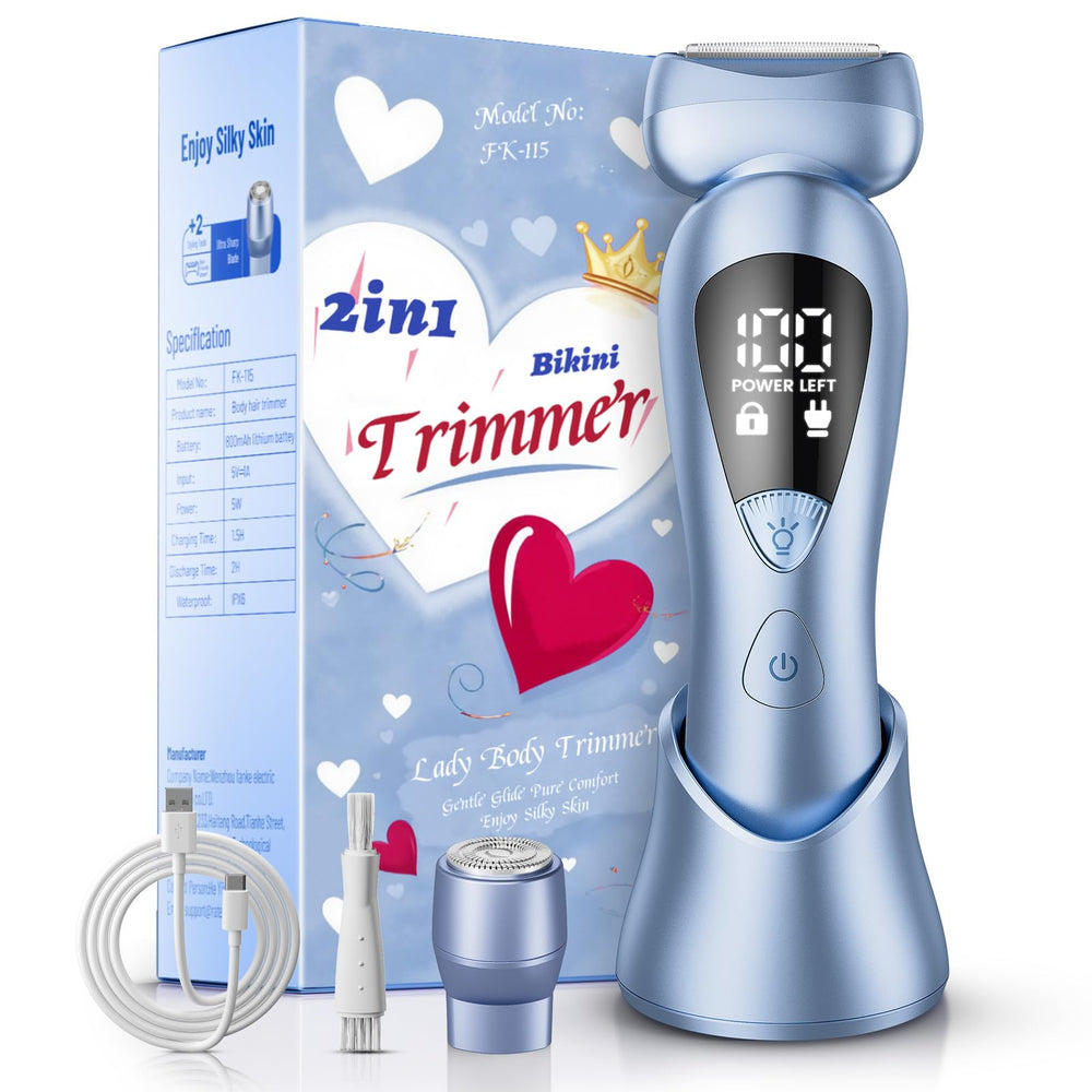 Rategist electric bikini trimmer with dual heads for precise body and facial grooming.