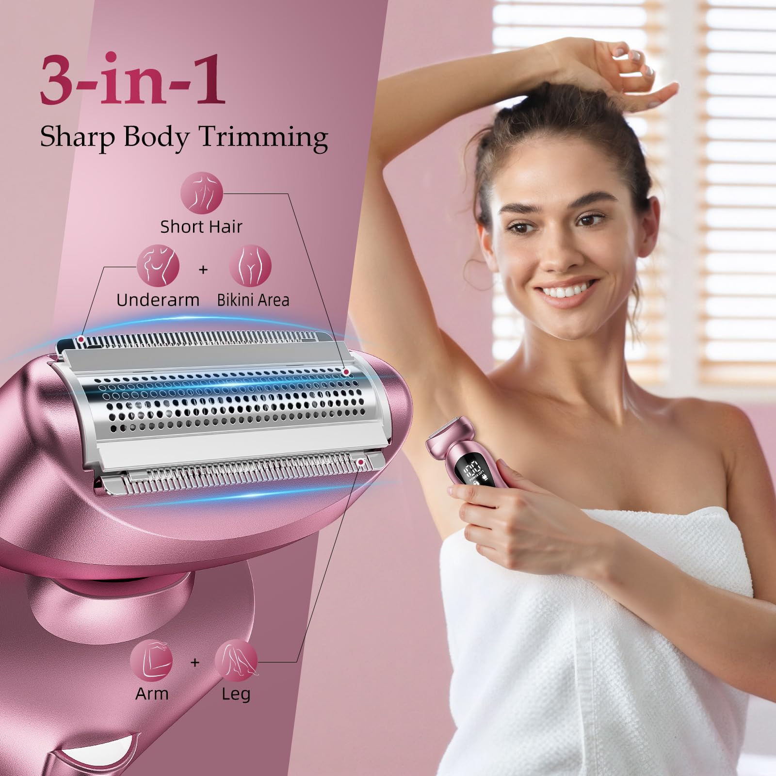 Rategist electric bikini trimmer face-razor head targets chin and cheeks.