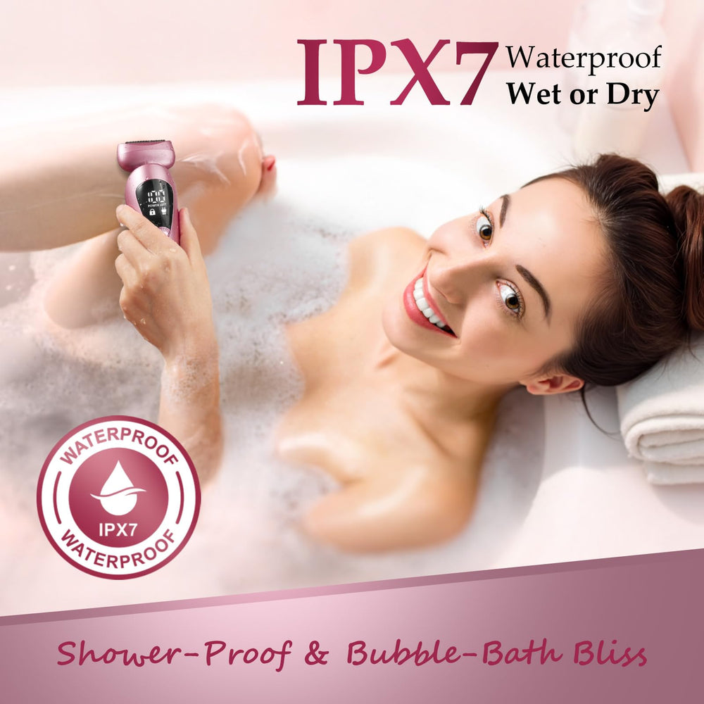 Rategist electric bikini trimmer IPX7 waterproof design for wet or dry use.
