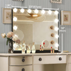 ratsamee vanity mirror with 3-color settings provides mood lighting for day-to-night looks