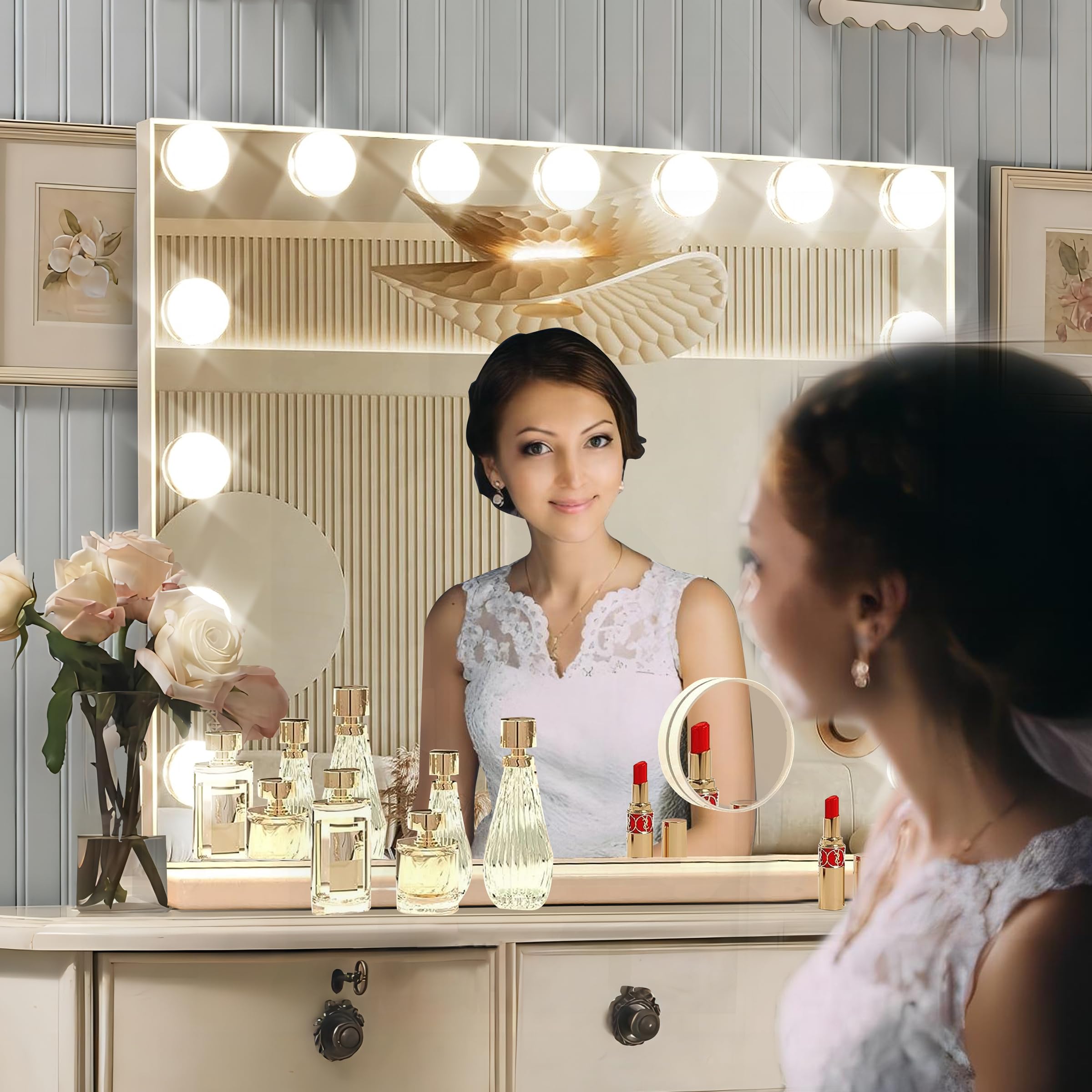 Ratsamee vanity mirror aluminum frame offers sturdy, modern style.