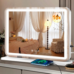 Ratsamee vanity mirror LED front view shows even lighting for makeup.