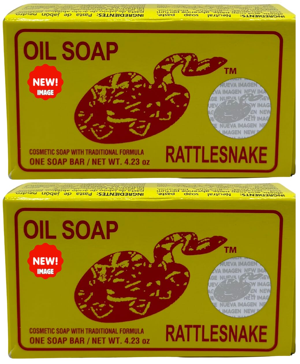Rattlesnake oil soap packaging showing branding and natural ingredients