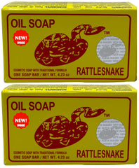 Rattlesnake oil soap packaging showing branding and natural ingredients