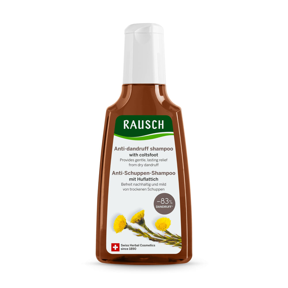 RAUSCH Coltsfoot anti-dandruff shampoo pack shot for daily scalp care