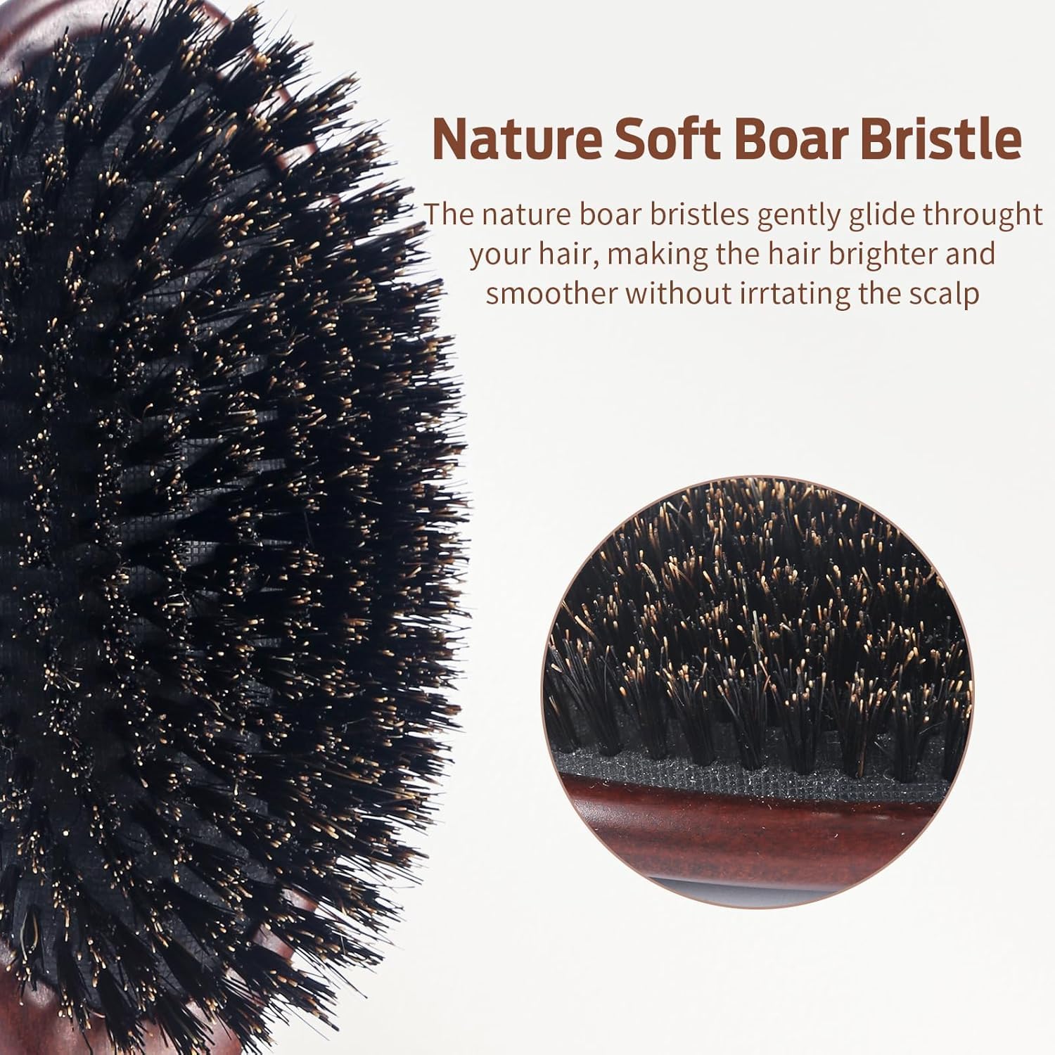 RAVEGO hair brush on fine hair for gentle styling and frizz control