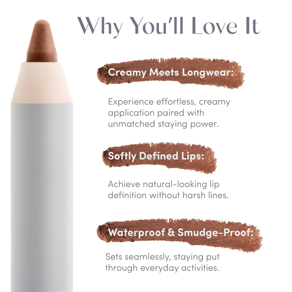 Ravie Beauty lip liner Honey sharpened pencil tip ready for precise outline.