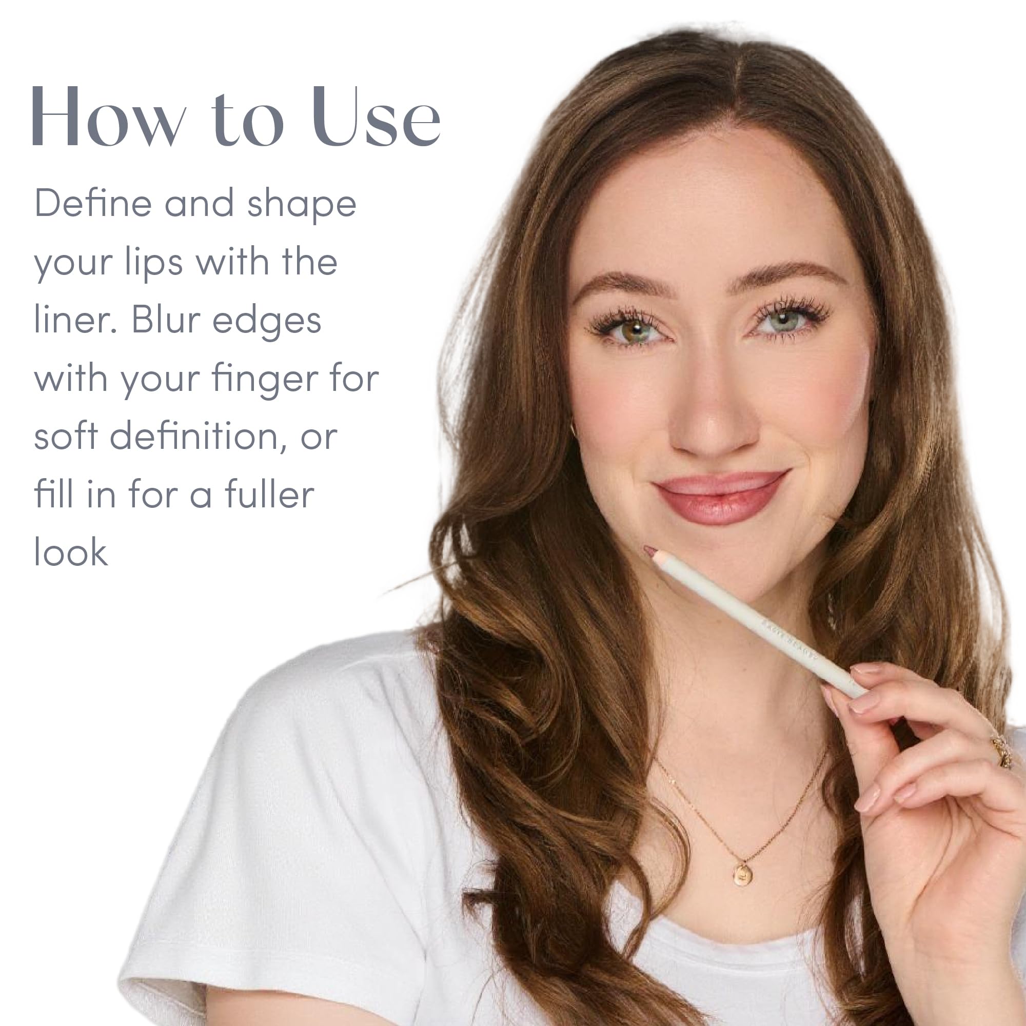 Ravie Beauty Soft Definition lip liner Honey swatch on skin for definition versatility.